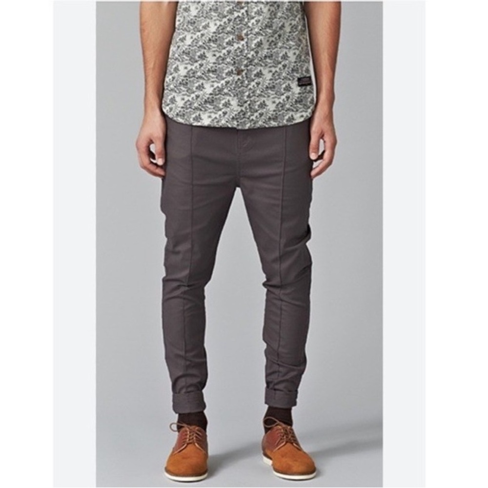I LOVE UGLY THE RALPH PANT Seamed Crop‎ Men Medium GRAY SKATE chino slim casual